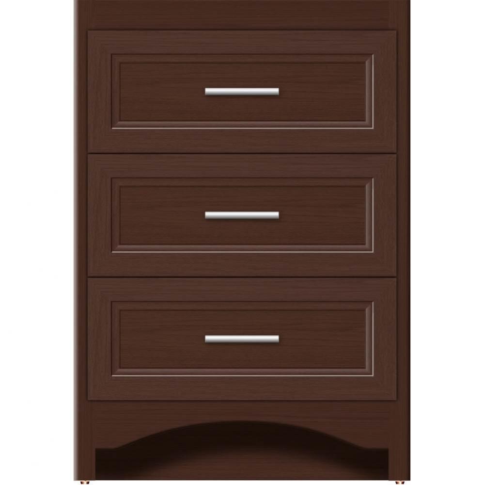 24 X 21 X 34.5 Ravenna Town Vanity Ogee Miter Choc Oak 3 Drw