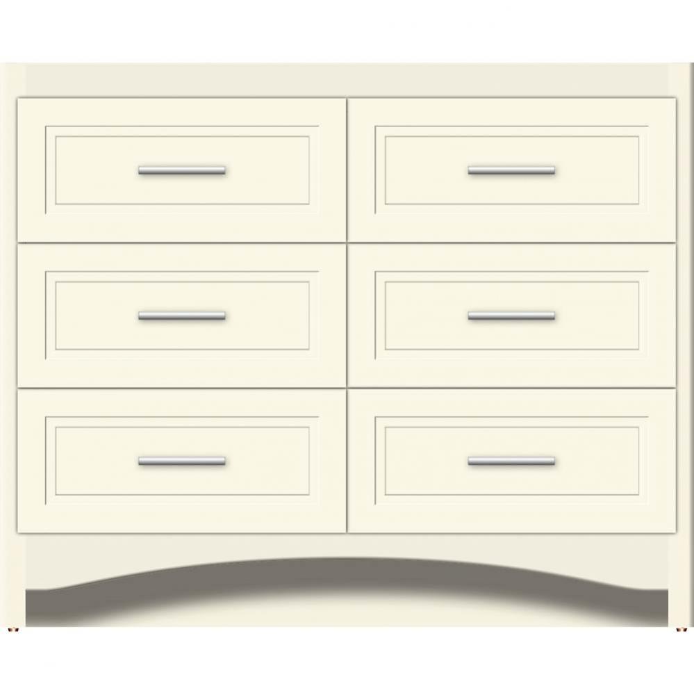42 X 21 X 34.5 Ravenna Town Vanity Ogee Miter Sat Biscuit 6 Drw