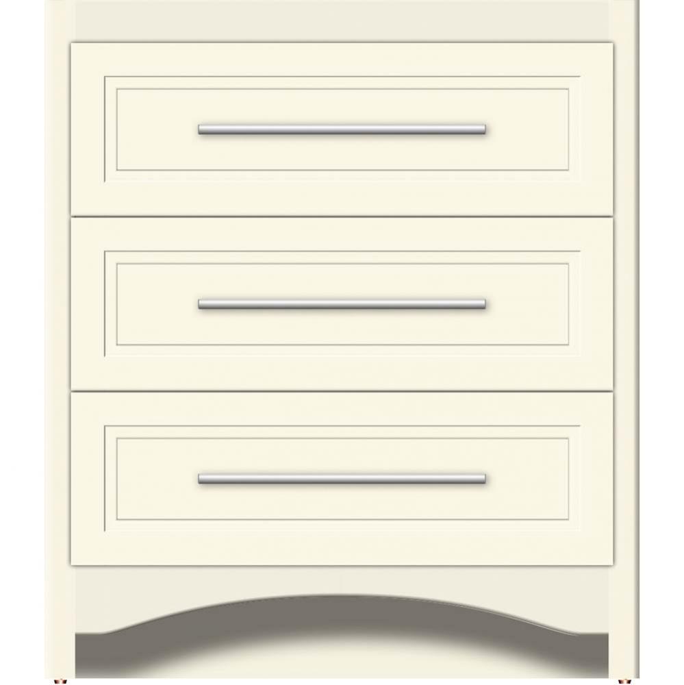 30 X 18 X 34.5 Ravenna Town Vanity Ogee Miter Sat Biscuit 3 Drw