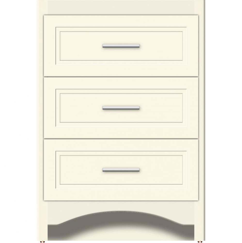 24 X 18 X 34.5 Ravenna Town Vanity Ogee Miter Sat Biscuit 3 Drw