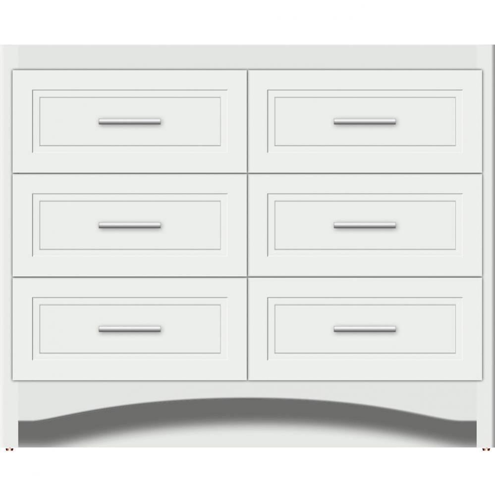 42 X 18 X 34.5 Ravenna Town Vanity Ogee Miter Powder Grey 6 Drw