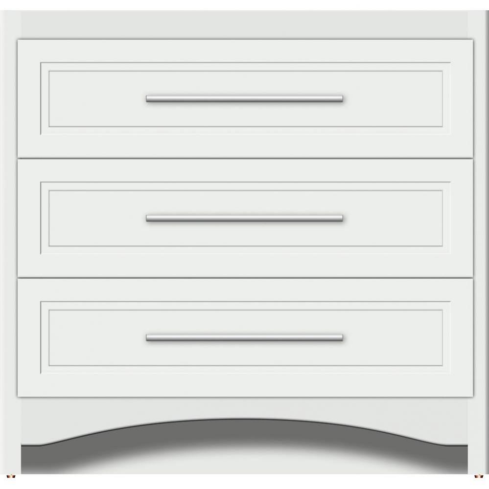 36 X 21 X 34.5 Ravenna Town Vanity Ogee Miter Powder Grey 3 Drw