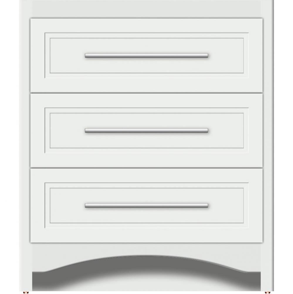 30 X 18 X 34.5 Ravenna Town Vanity Ogee Miter Powder Grey 3 Drw