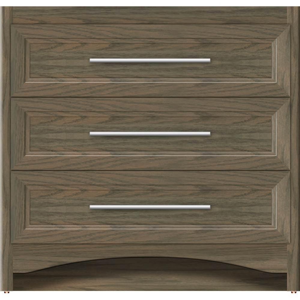 36 X 21 X 34.5 Ravenna Town Vanity Ogee Miter Dusky Oak 3 Drw