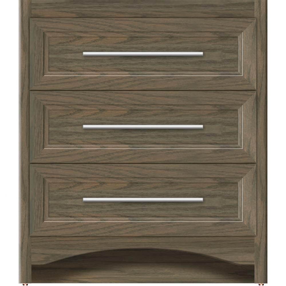 30 X 21 X 34.5 Ravenna Town Vanity Ogee Miter Dusky Oak 3 Drw