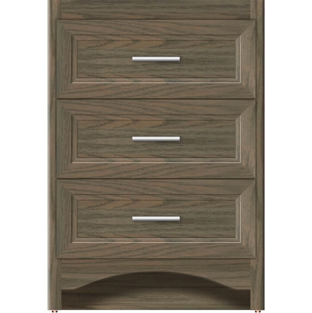 24 X 21 X 34.5 Ravenna Town Vanity Ogee Miter Dusky Oak 3 Drw