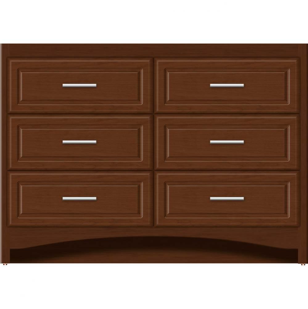 48 X 18 X 34.5 Ravenna Town Vanity Ultra Pecan Cherry 6 Drw