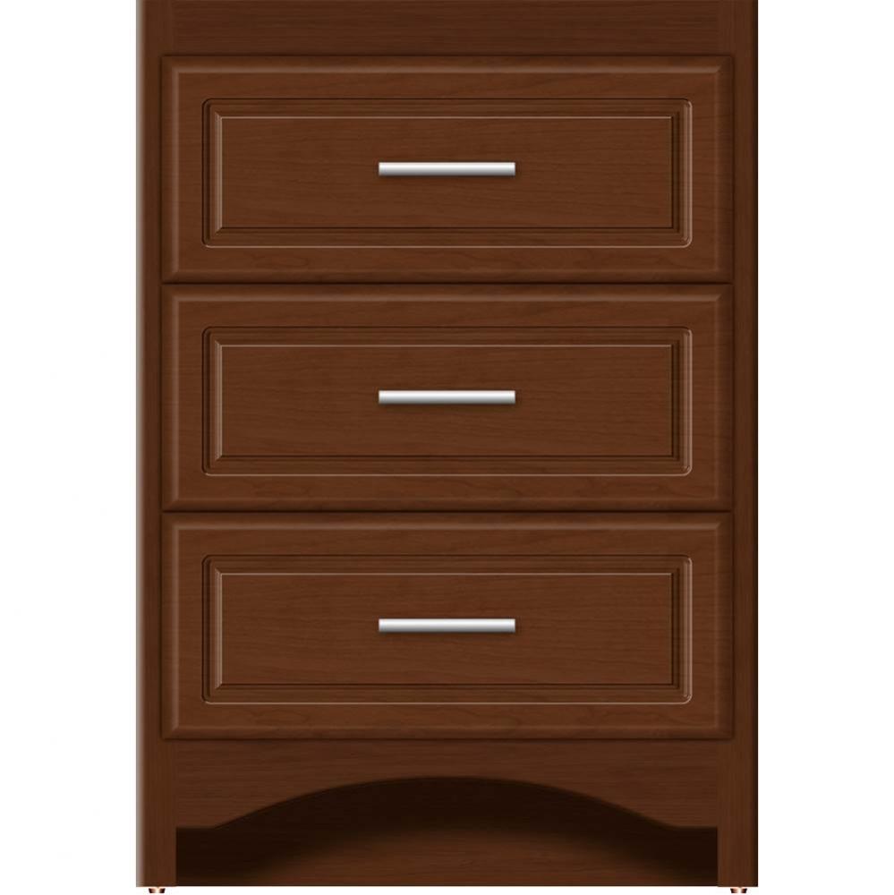 24 X 18 X 34.5 Ravenna Town Vanity Ultra Pecan Cherry 3 Drw
