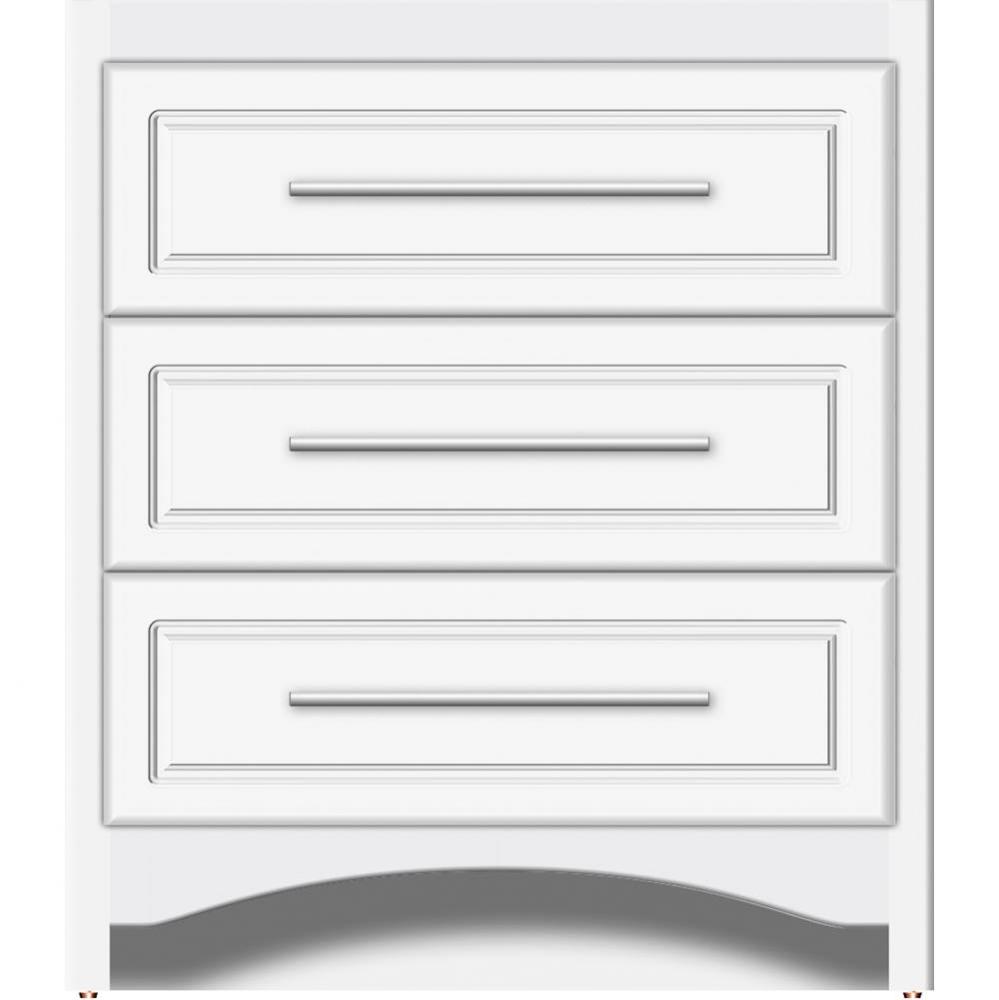 30 X 18 X 34.5 Ravenna Town Vanity Ultra Sat White 3 Drw