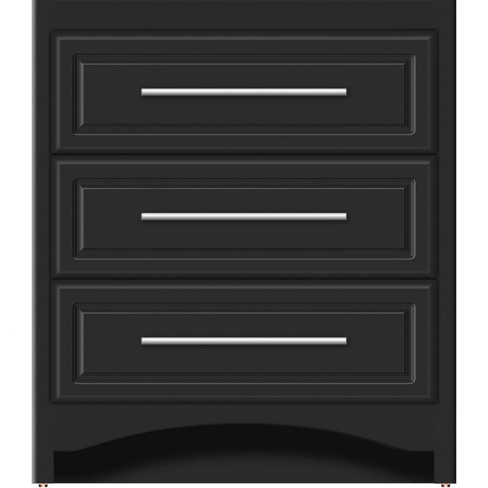 30 X 18 X 34.5 Ravenna Town Vanity Ultra Sat Black 3 Drw
