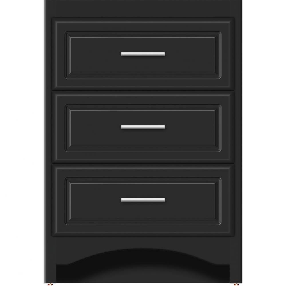 24 X 18 X 34.5 Ravenna Town Vanity Ultra Sat Black 3 Drw
