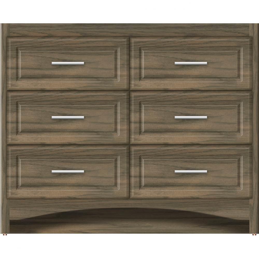 42 X 21 X 34.5 Ravenna Town Vanity Ultra Dusky Oak 6 Drw
