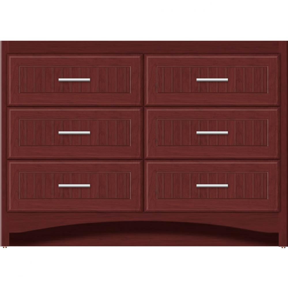 48 X 18 X 34.5 Ravenna Town Vanity Beaded Dk Cherry 6 Drw
