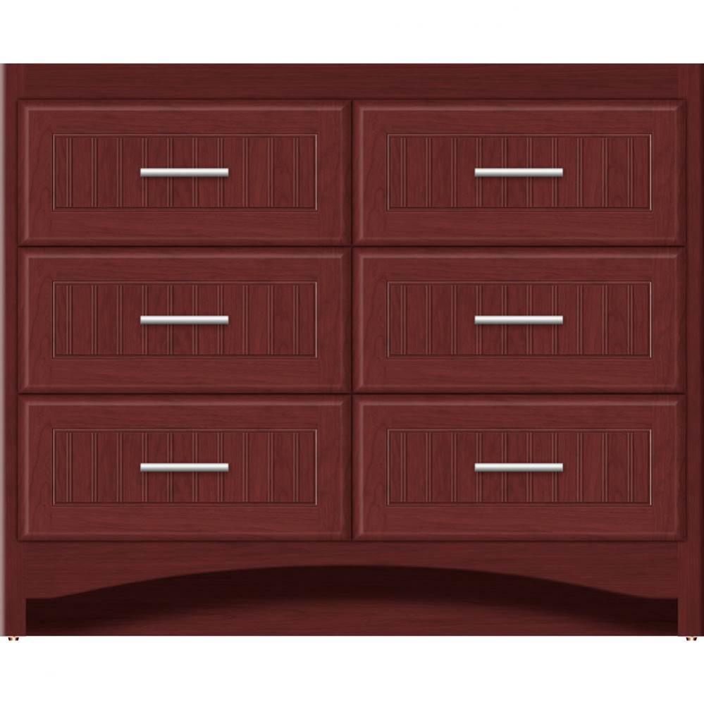 42 X 21 X 34.5 Ravenna Town Vanity Beaded Dk Cherry 6 Drw