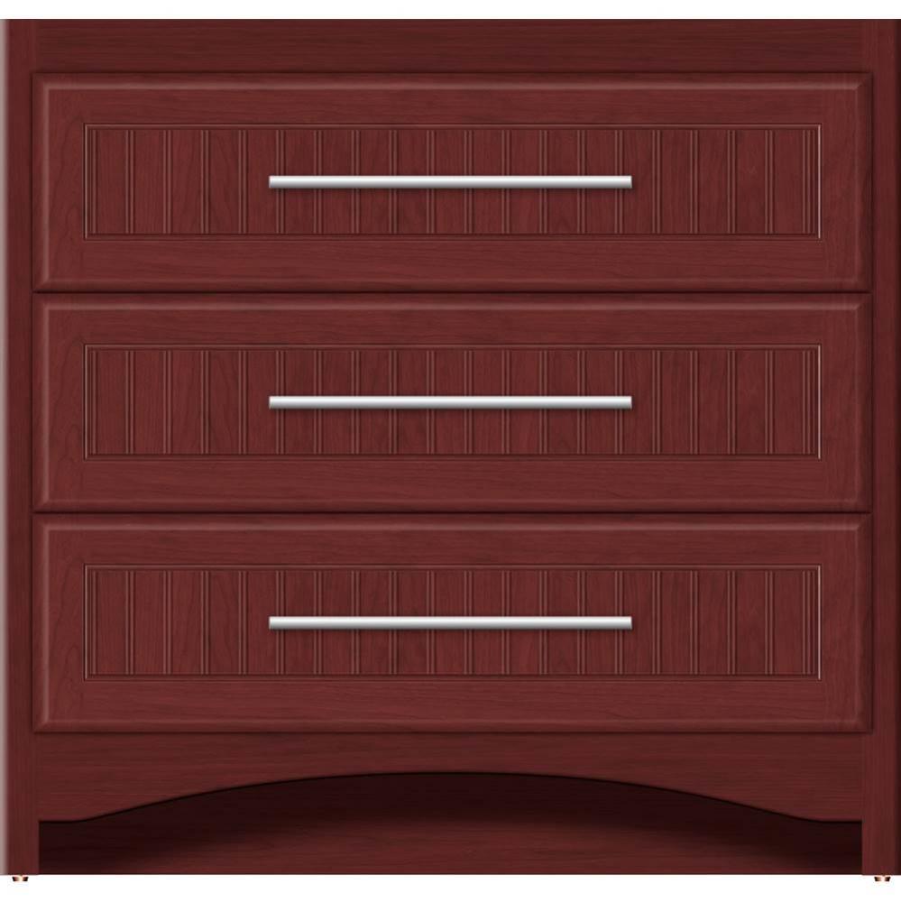 36 X 18 X 34.5 Ravenna Town Vanity Beaded Dk Cherry 3 Drw