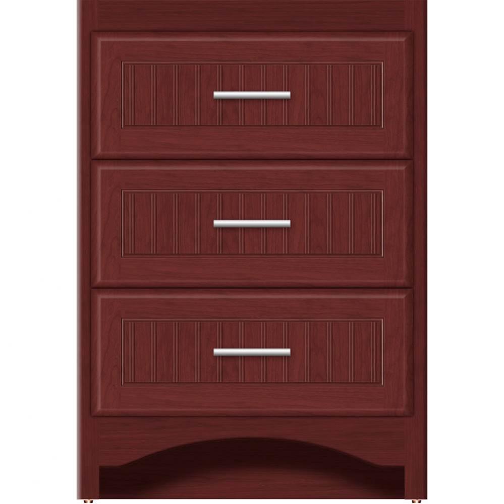 24 X 18 X 34.5 Ravenna Town Vanity Beaded Dk Cherry 3 Drw