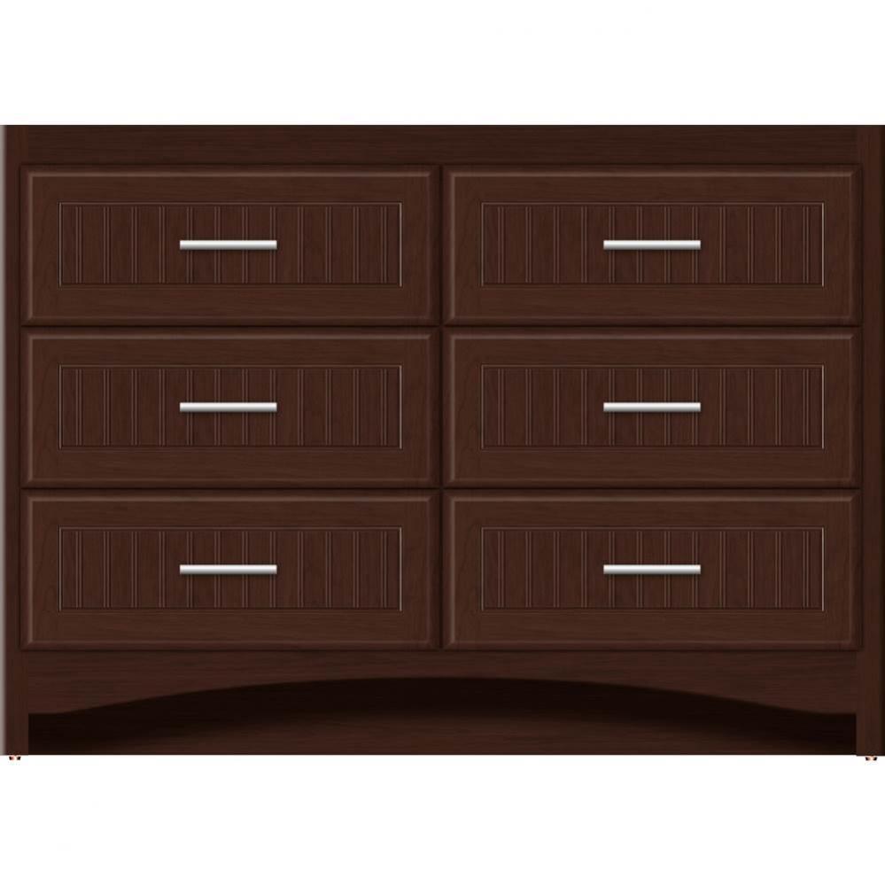 48 X 18 X 34.5 Ravenna Town Vanity Beaded Choc Cherry 6 Drw
