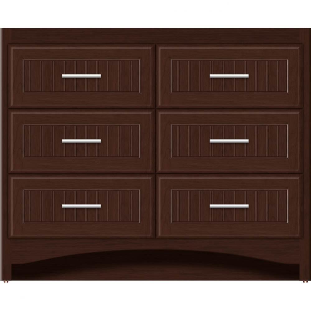 42 X 18 X 34.5 Ravenna Town Vanity Beaded Choc Cherry 6 Drw