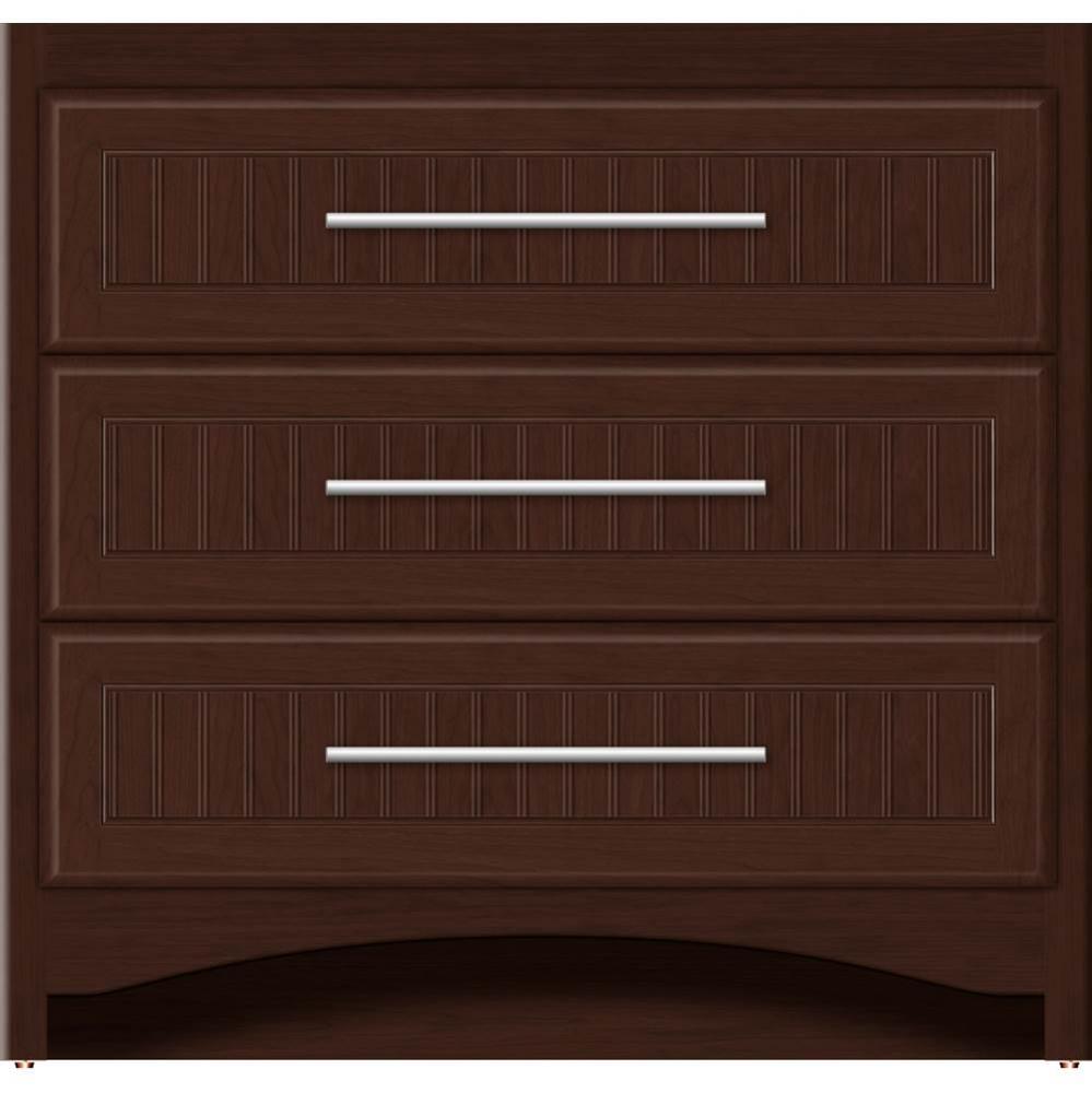 36 X 18 X 34.5 Ravenna Town Vanity Beaded Choc Cherry 3 Drw