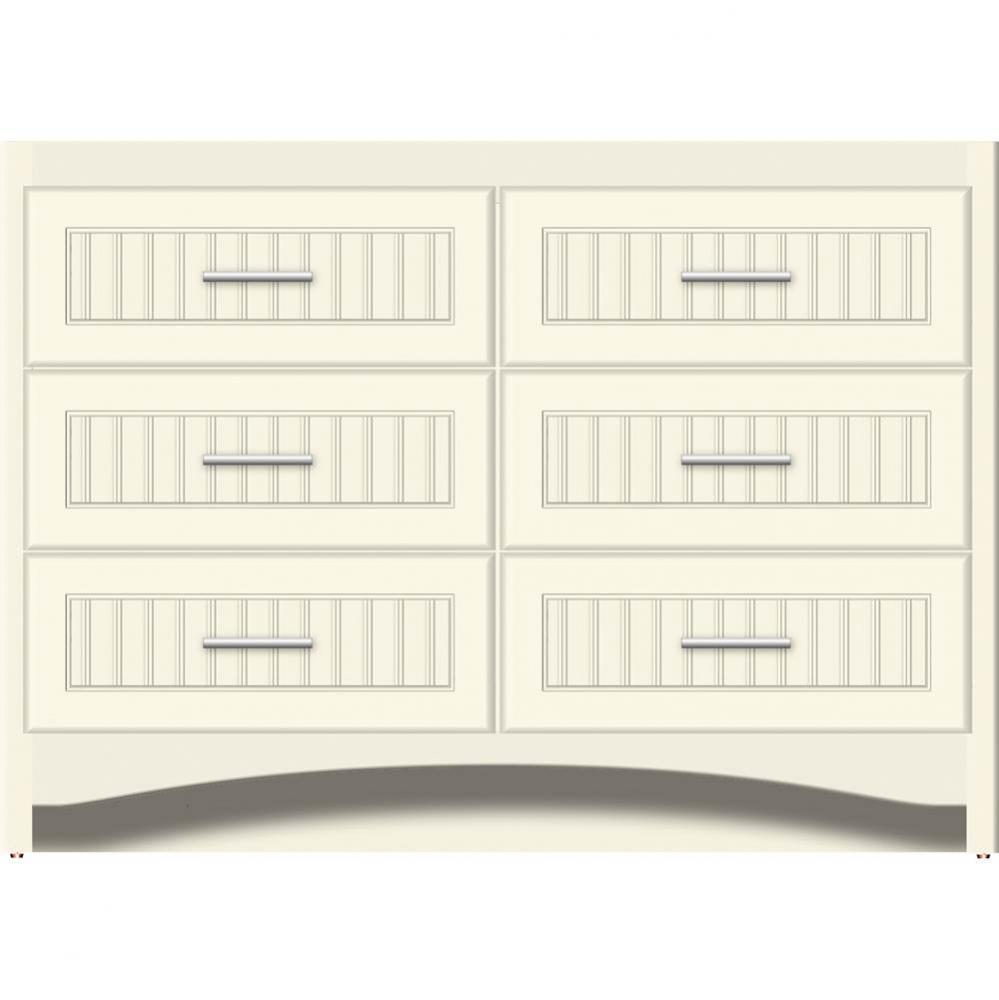 48 X 18 X 34.5 Ravenna Town Vanity Beaded Sat Biscuit 6 Drw