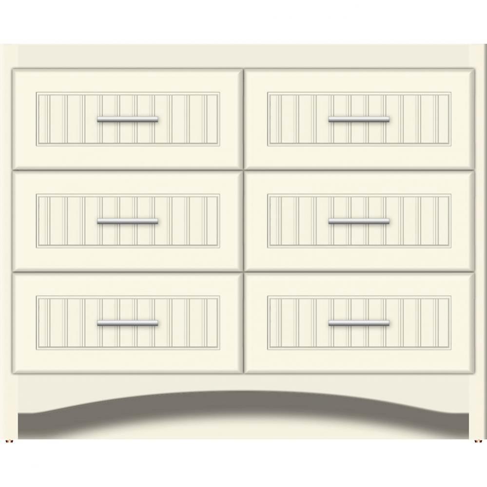 42 X 18 X 34.5 Ravenna Town Vanity Beaded Sat Biscuit 6 Drw