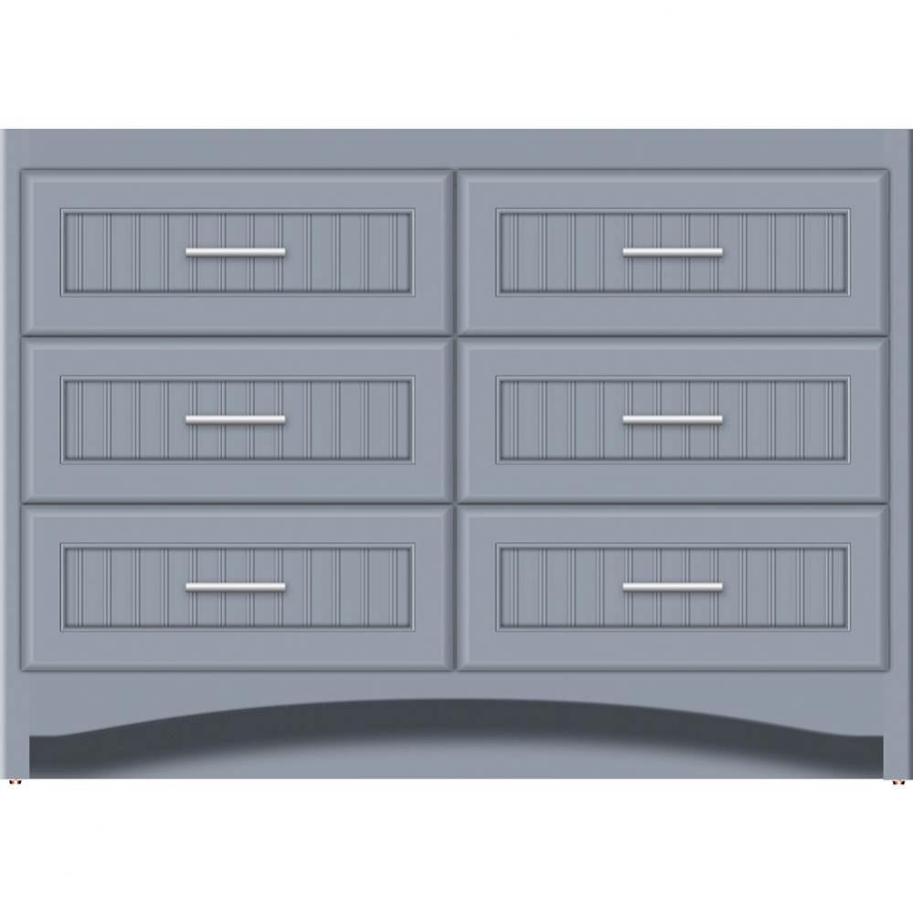 48 X 21 X 34.5 Ravenna Town Vanity Beaded Sat Silver 6 Drw