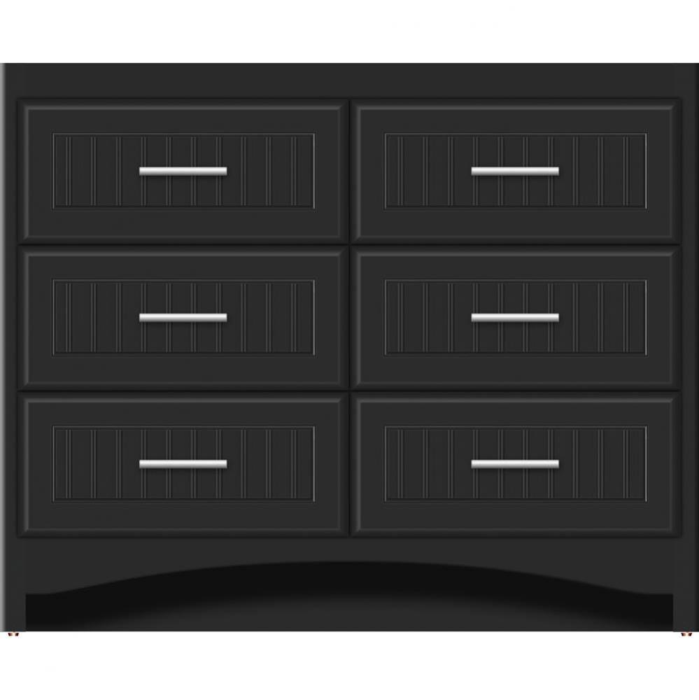 42 X 21 X 34.5 Ravenna Town Vanity Beaded Sat Black 6 Drw