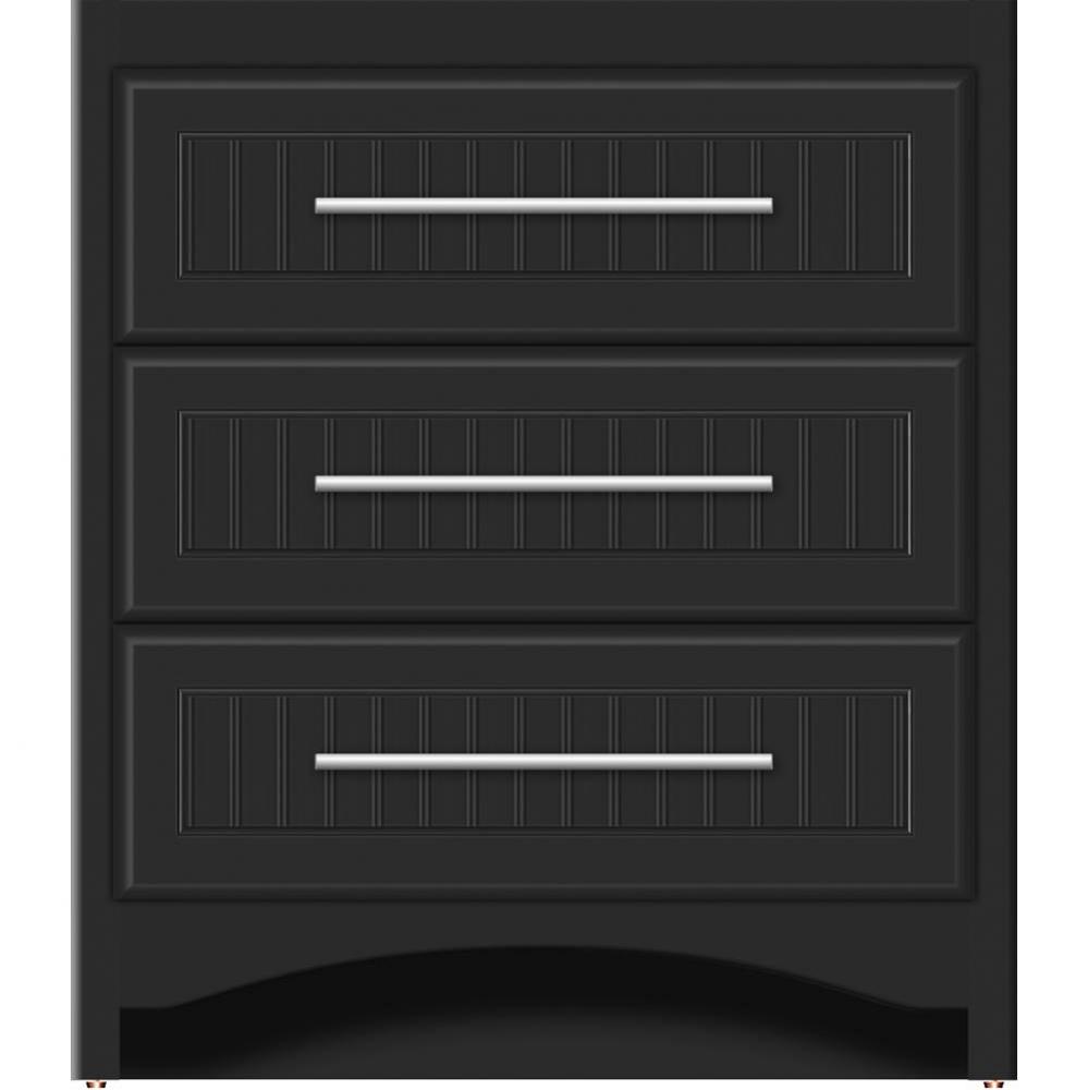 30 X 21 X 34.5 Ravenna Town Vanity Beaded Sat Black 3 Drw