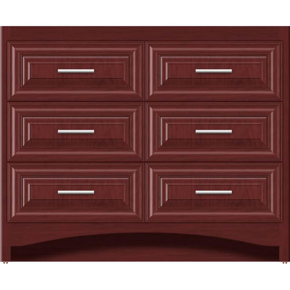 42 X 21 X 34.5 Ravenna Town Vanity Classic Miter Dk Cherry 6 Drw