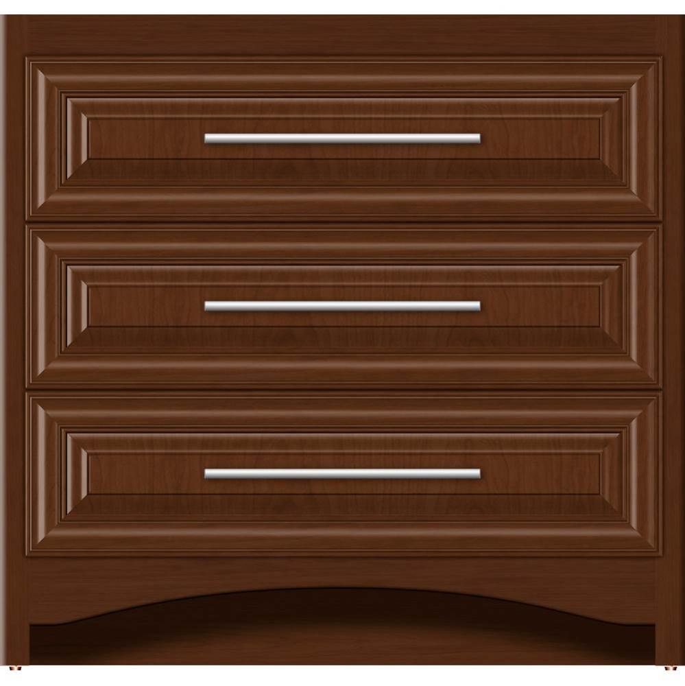 36 X 21 X 34.5 Ravenna Town Vanity Classic Miter Pecan Cherry 3 Drw