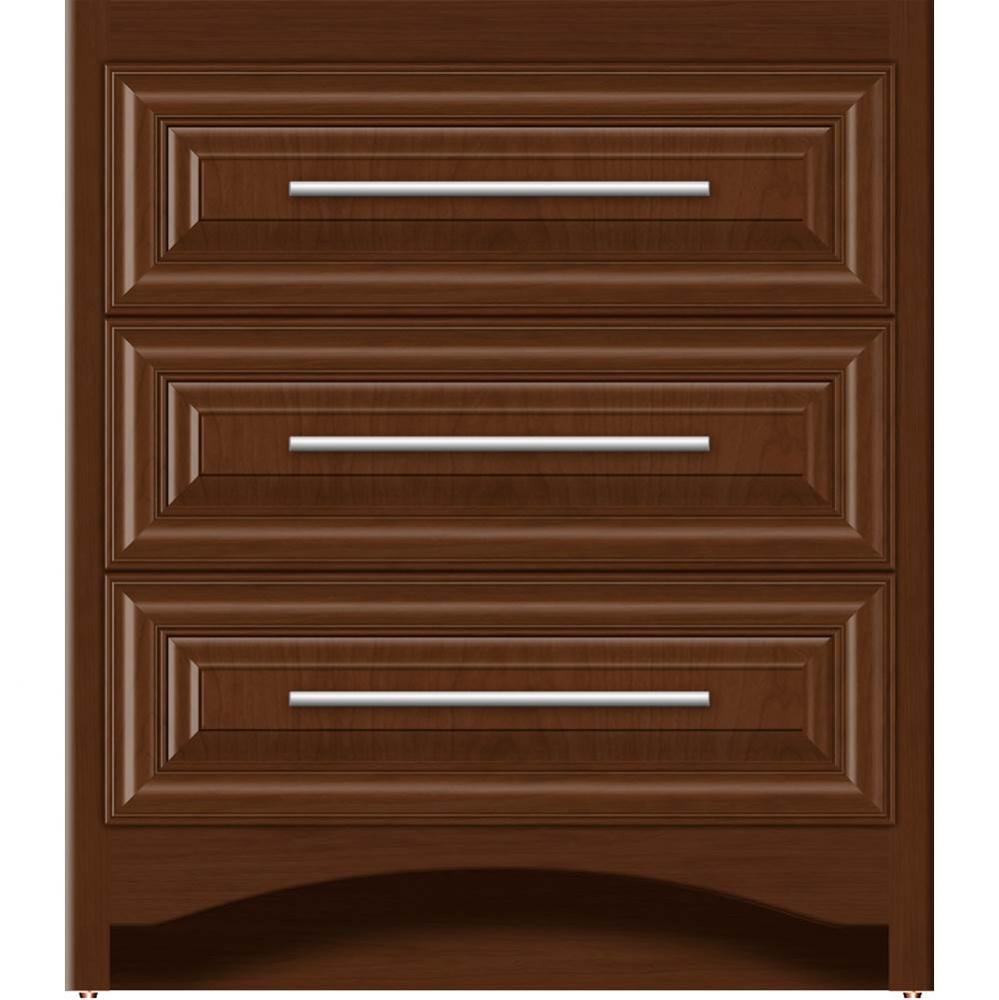 30 X 18 X 34.5 Ravenna Town Vanity Classic Miter Pecan Cherry 3 Drw