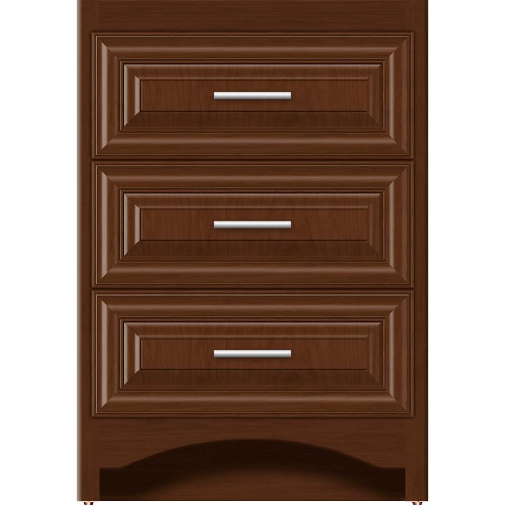 24 X 21 X 34.5 Ravenna Town Vanity Classic Miter Pecan Cherry 3 Drw