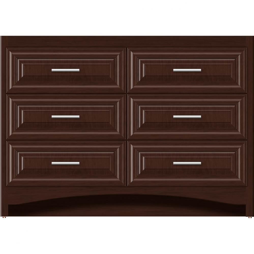 48 X 18 X 34.5 Ravenna Town Vanity Classic Miter Choc Cherry 6 Drw