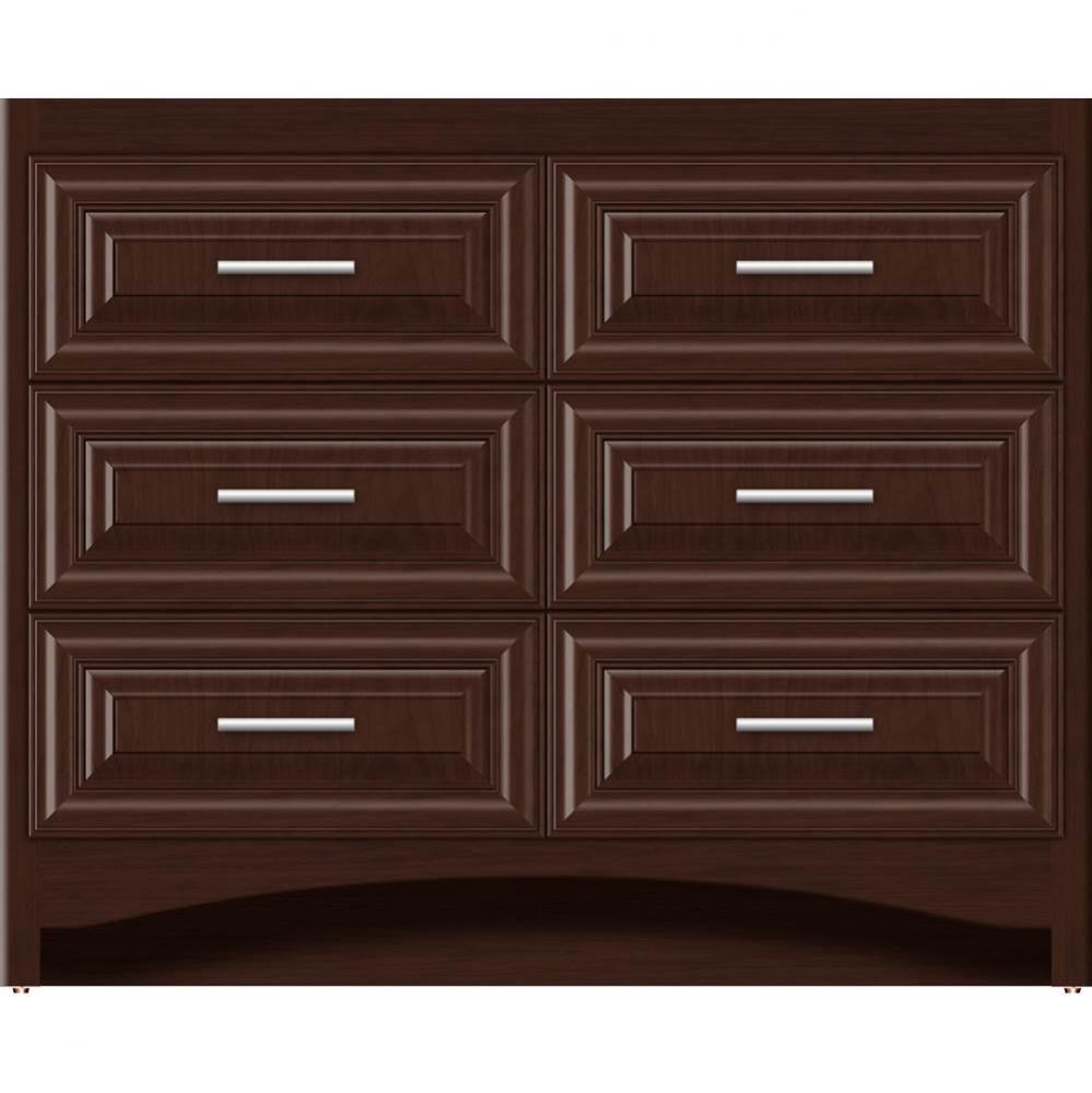42 X 21 X 34.5 Ravenna Town Vanity Classic Miter Choc Cherry 6 Drw