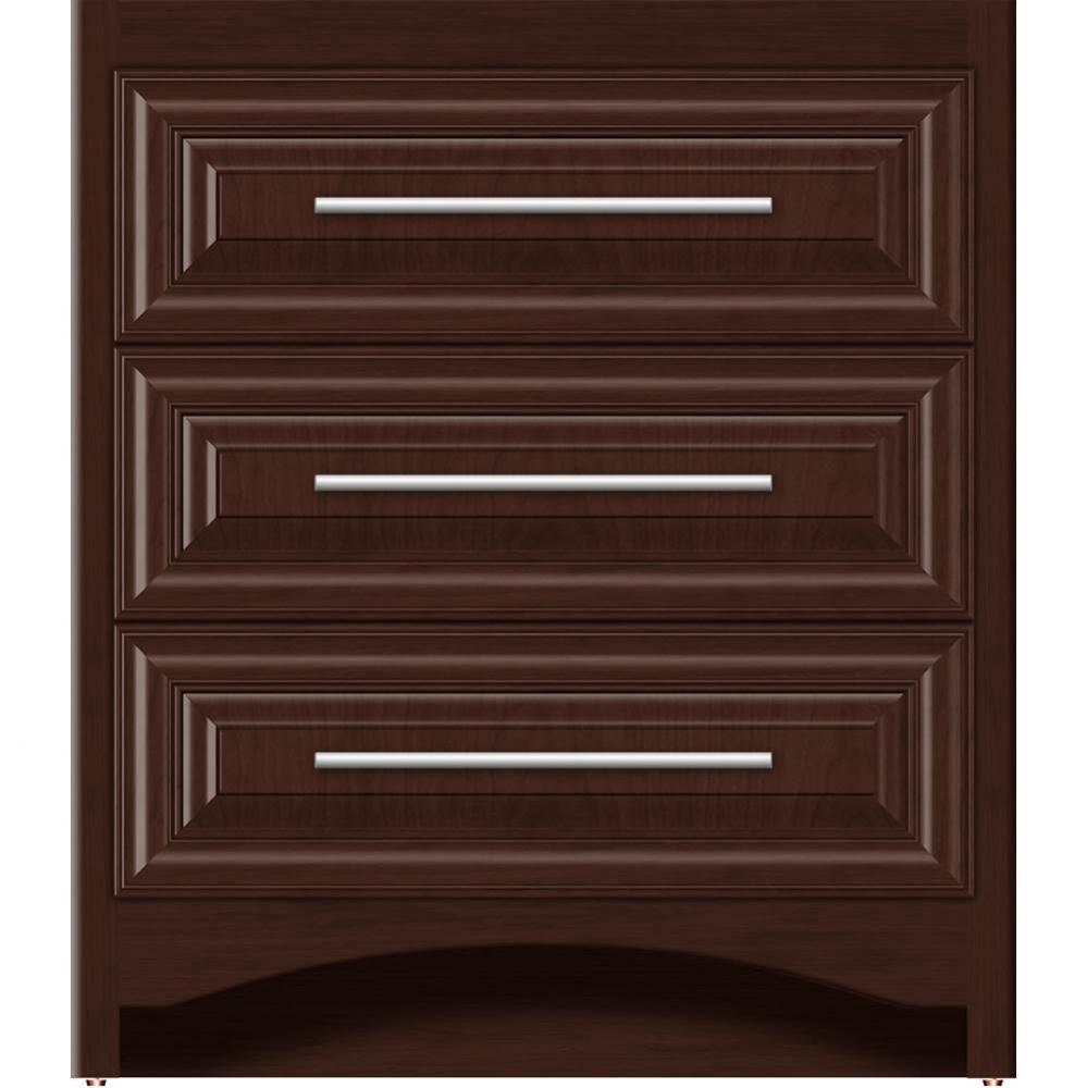 30 X 18 X 34.5 Ravenna Town Vanity Classic Miter Choc Cherry 3 Drw