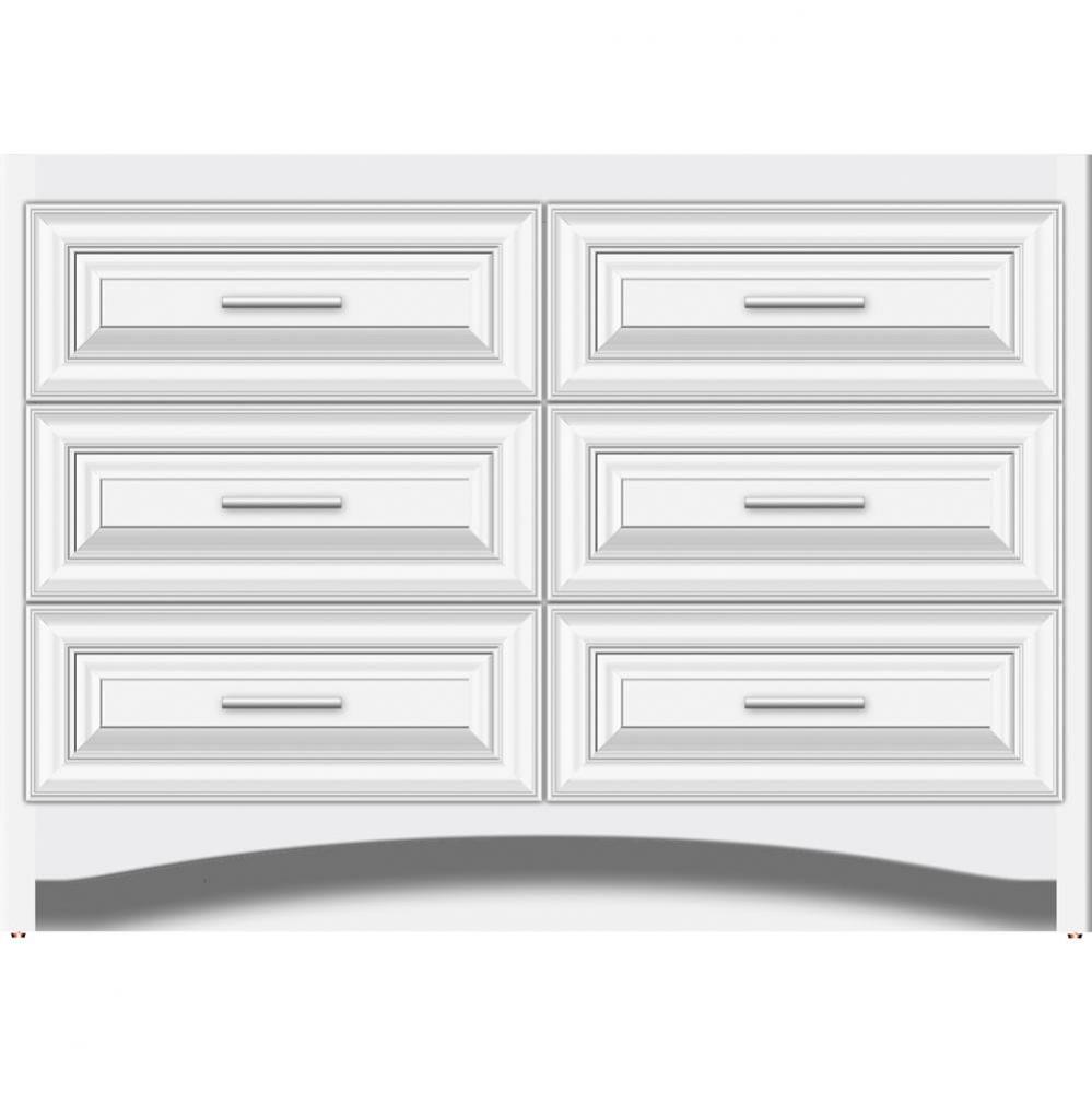 48 X 21 X 34.5 Ravenna Town Vanity Classic Miter Sat White 6 Drw