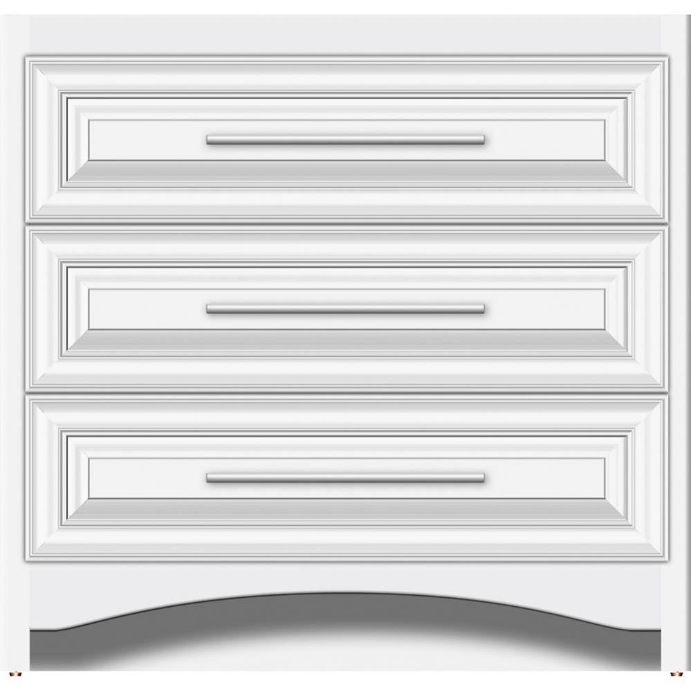 36 X 18 X 34.5 Ravenna Town Vanity Classic Miter Sat White 3 Drw