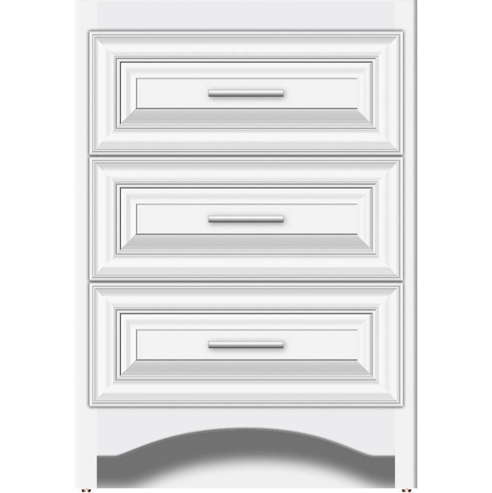 24 X 18 X 34.5 Ravenna Town Vanity Classic Miter Sat White 3 Drw