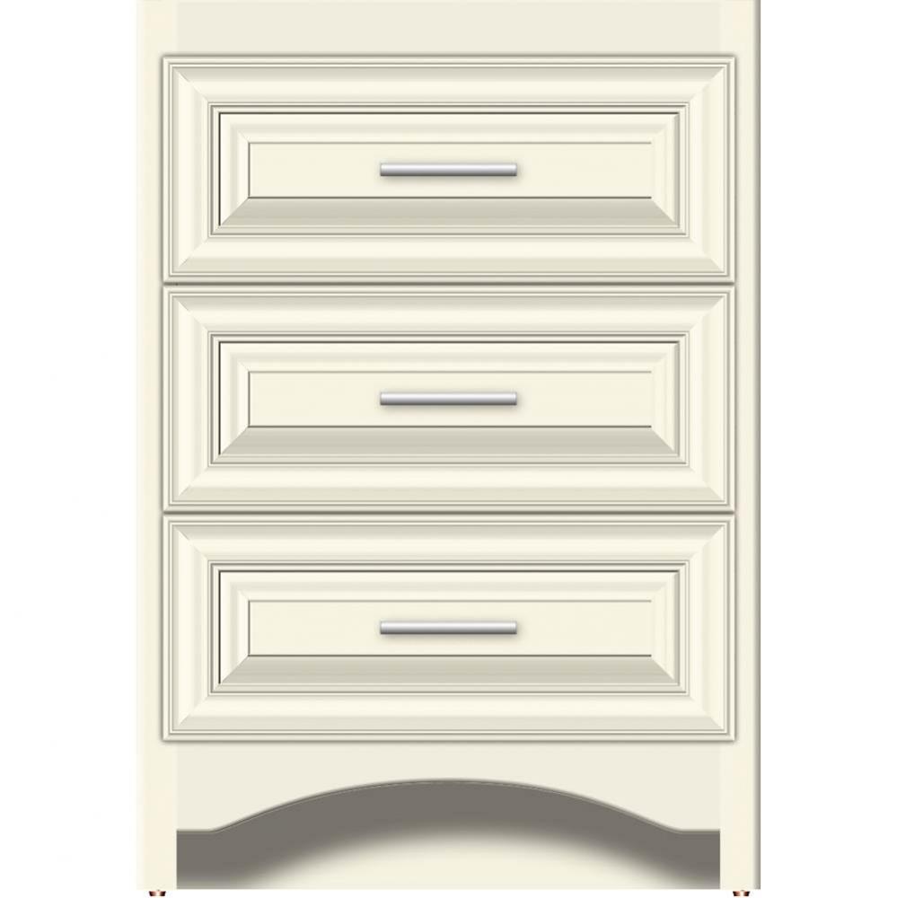 24 X 21 X 34.5 Ravenna Town Vanity Classic Miter Sat Biscuit 3 Drw