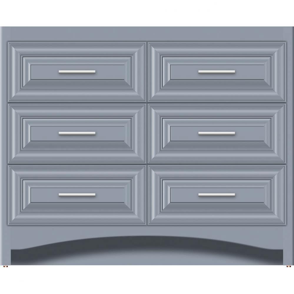 42 X 18 X 34.5 Ravenna Town Vanity Classic Miter Sat Silver 6 Drw