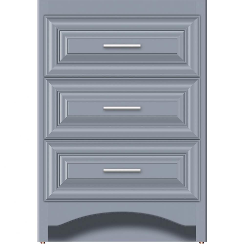 24 X 21 X 34.5 Ravenna Town Vanity Classic Miter Sat Silver 3 Drw