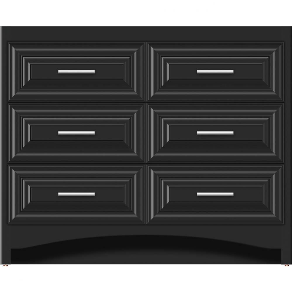 42 X 18 X 34.5 Ravenna Town Vanity Classic Miter Sat Black 6 Drw