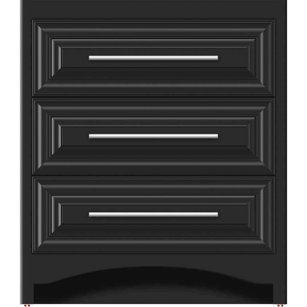 30 X 18 X 34.5 Ravenna Town Vanity Classic Miter Sat Black 3 Drw