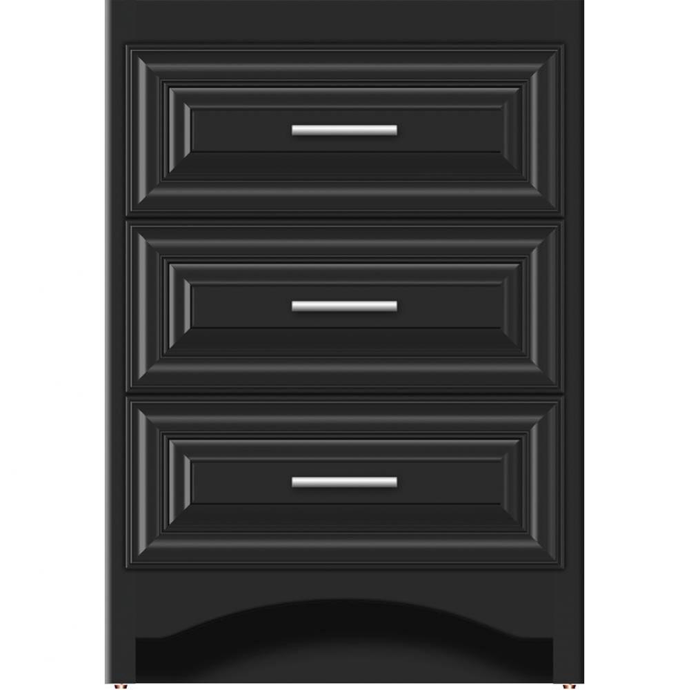 24 X 18 X 34.5 Ravenna Town Vanity Classic Miter Sat Black 3 Drw