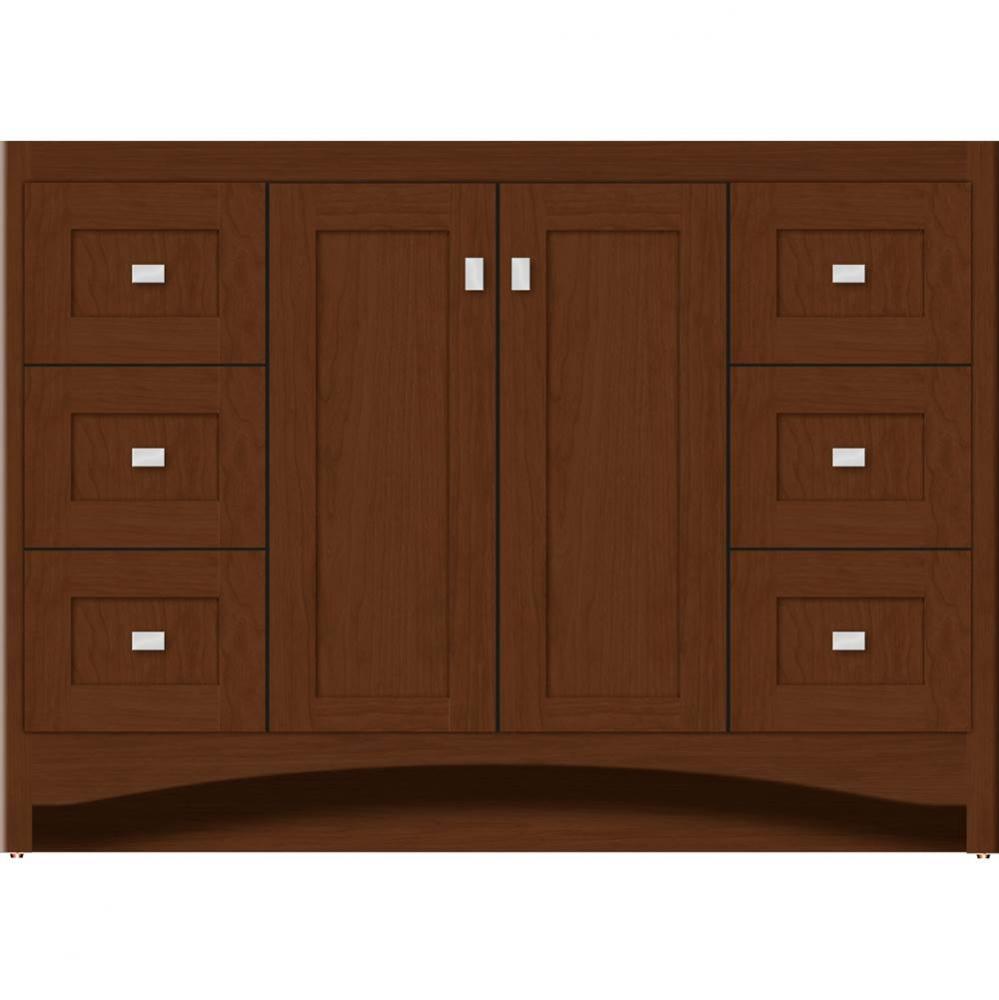 48 X 21 X 34.5 Ravenna View Vanity Shaker Pecan Cherry Sb