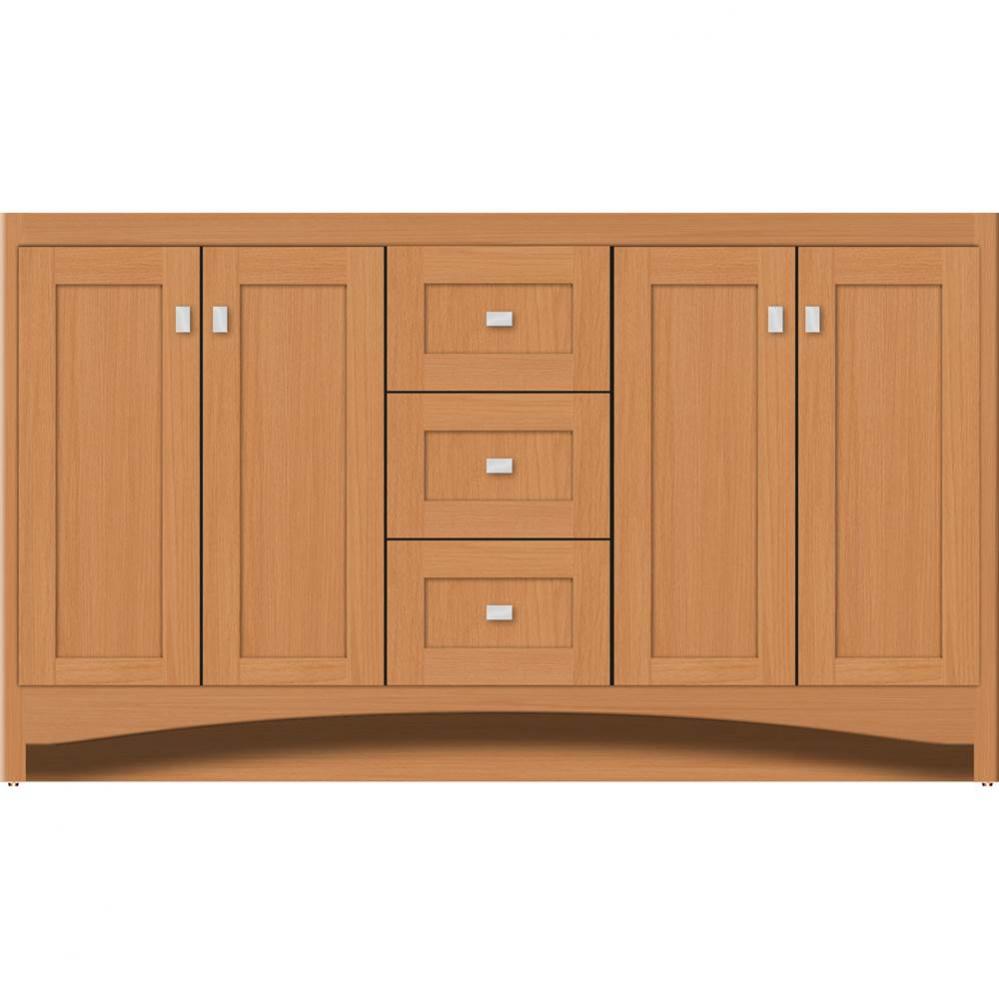 60 X 18 X 34.5 Ravenna View Vanity Shaker Nat Oak Db