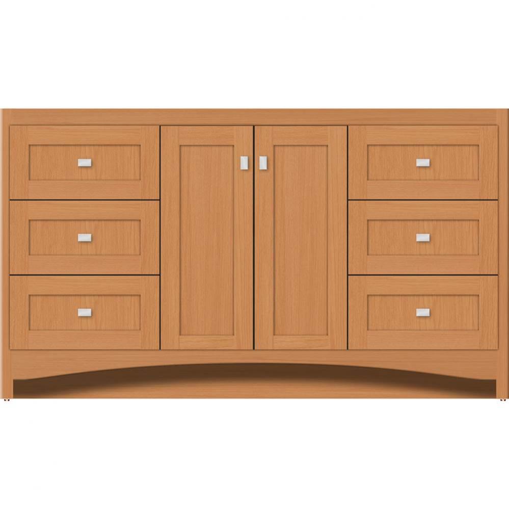 60 X 18 X 34.5 Ravenna View Vanity Shaker Nat Oak Sb