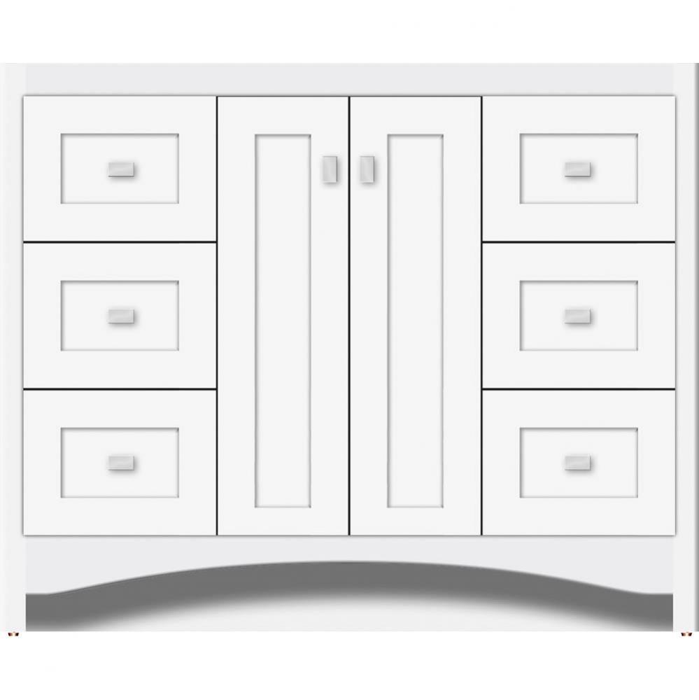 42 X 18 X 34.5 Ravenna View Vanity Shaker Sat White Sb