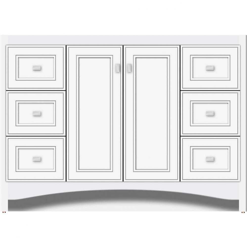 48 X 18 X 34.5 Ravenna View Vanity Deco Miter Sat White Sb