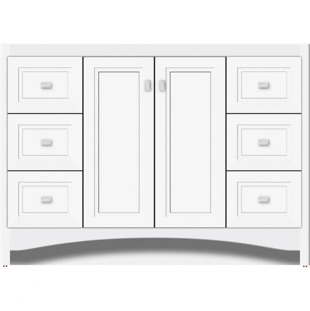 48 X 18 X 34.5 Ravenna View Vanity Ogee Miter Sat White Sb